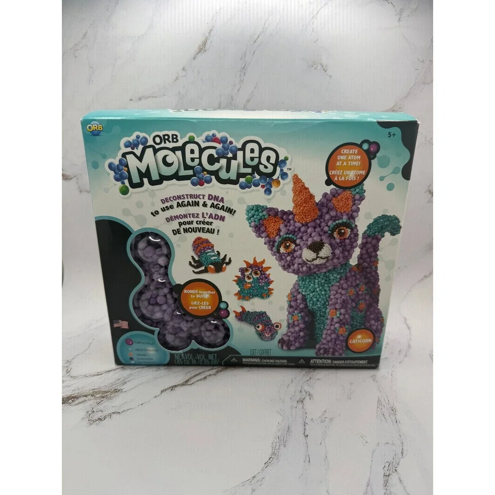 Orb Molecules Caticorn Building Kit Reusable Bonding Spheres Purple Aqua 5+‎ NEW